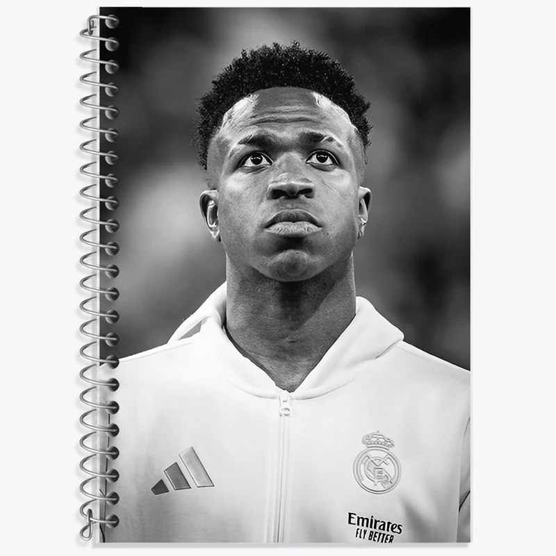 دفتر زبان 50 برگ خندالو مدل دو خط طرح وینیسیوس جونیور (Vinicius Junior) کد F14290