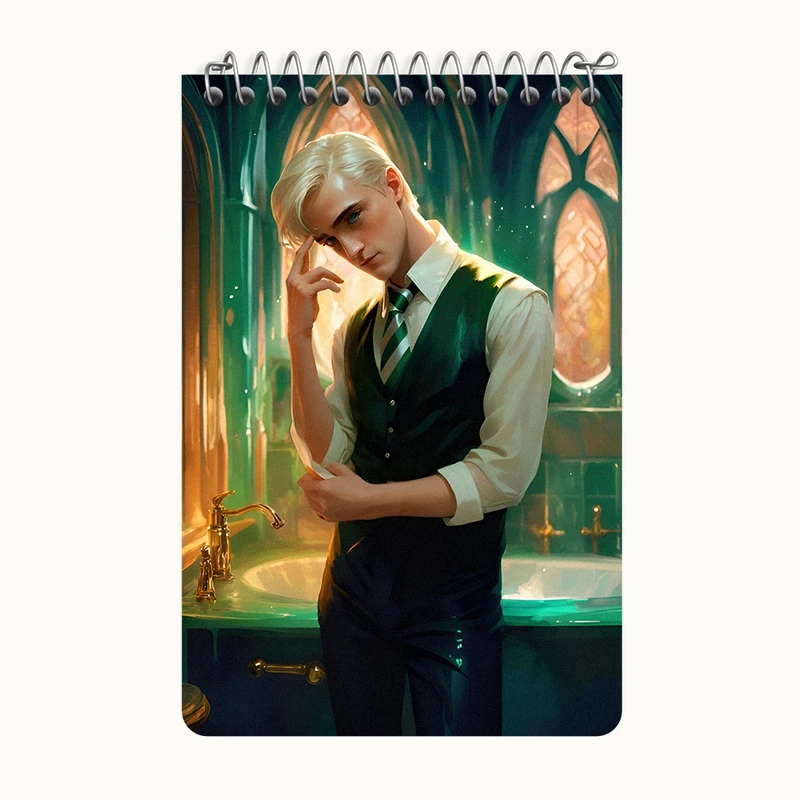 دفتر یادداشت 50 برگ خندالو طرح مالفوی هری پاتر (Harry Potter) کد F7208