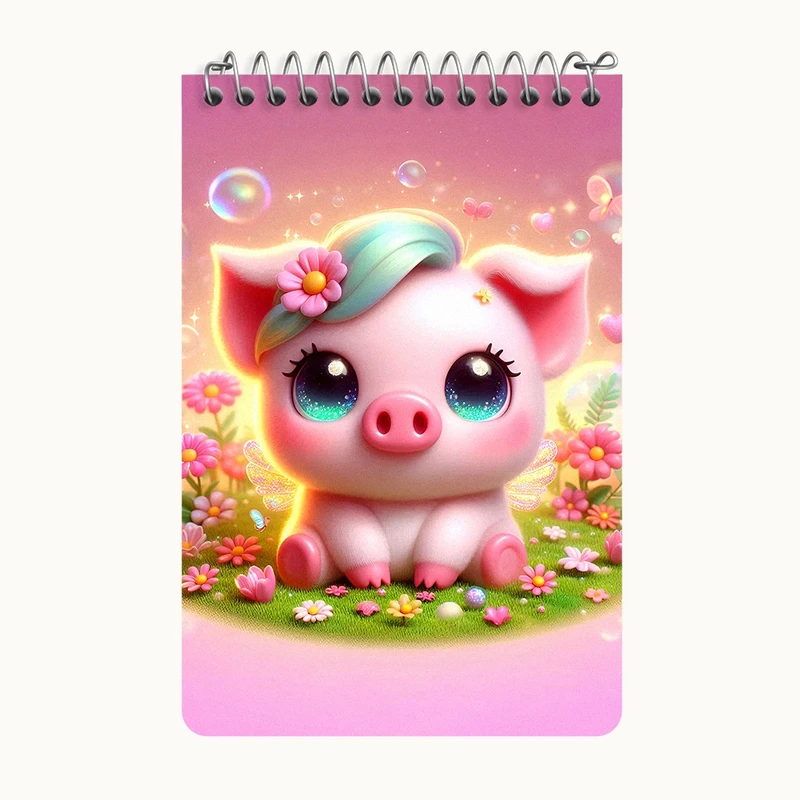 دفتر یادداشت 50 برگ خندالو طرح خوک کیوت کد F5455