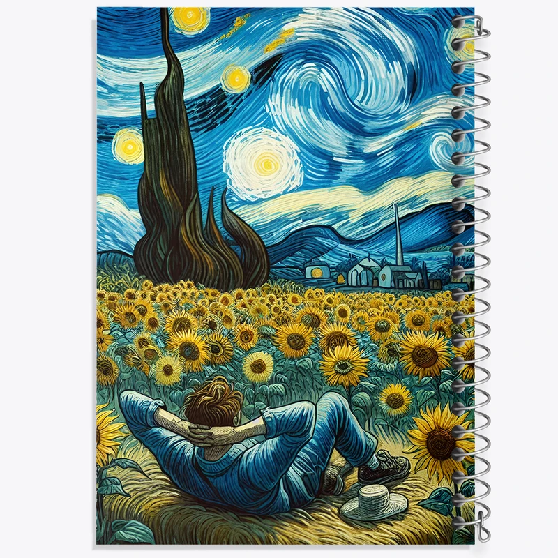 دفتر مشق 50 برگ خندالو طرح ونسان ونگوگ کد F8785