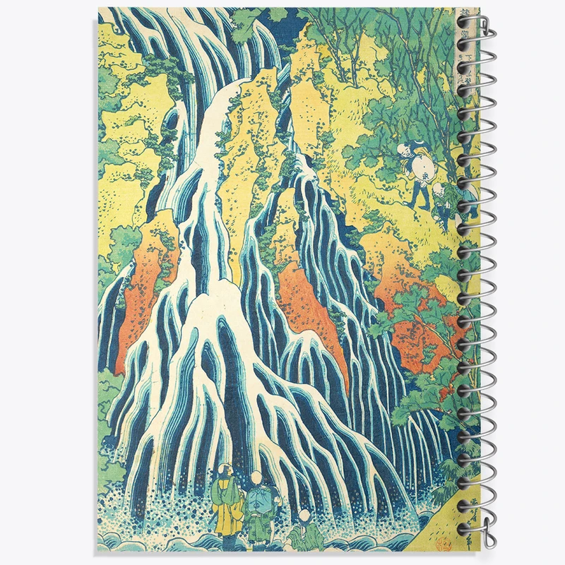 دفتر مشق 50 برگ خندالو طرح نقاشی آبشار کریفوری اثر کاتسوشیکا هوکوسای کد F12439