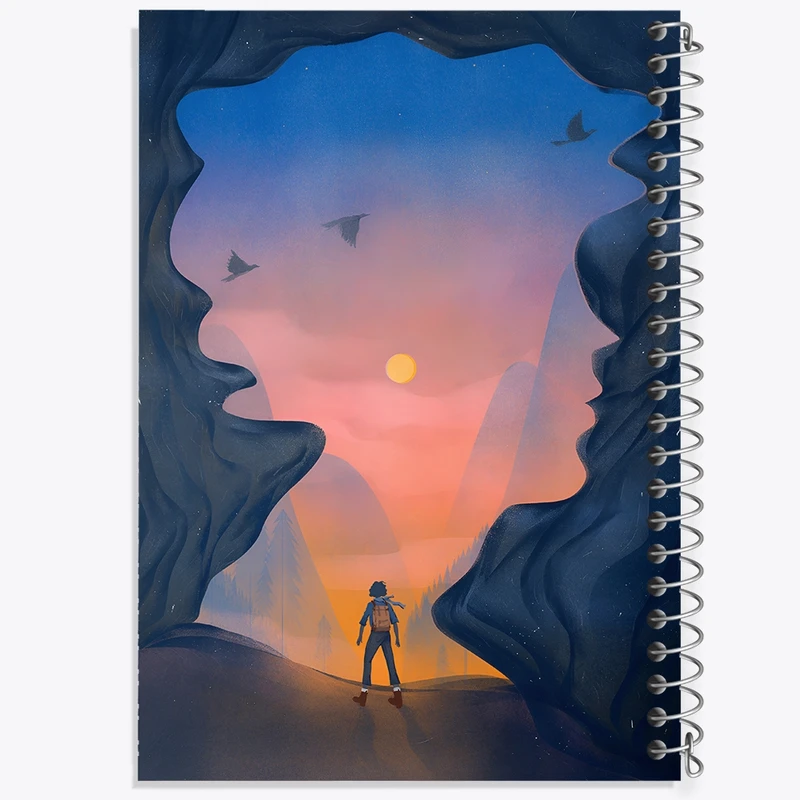 دفتر ژورنال نویسی 50 برگ خندالو مدل نقطه ای طرح کوهنورد کد F11074