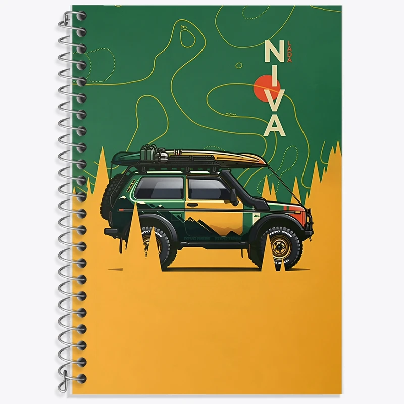 دفتر زبان 50 برگ خندالو مدل سه خط طرح ماشین آفرود (Off Road) کد F14171