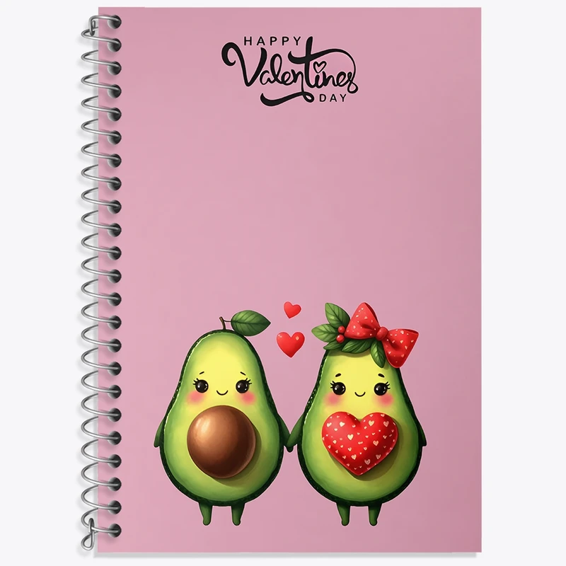 دفتر زبان 50 برگ خندالو مدل سه خط طرح آووکادوی عاشق کد N7044