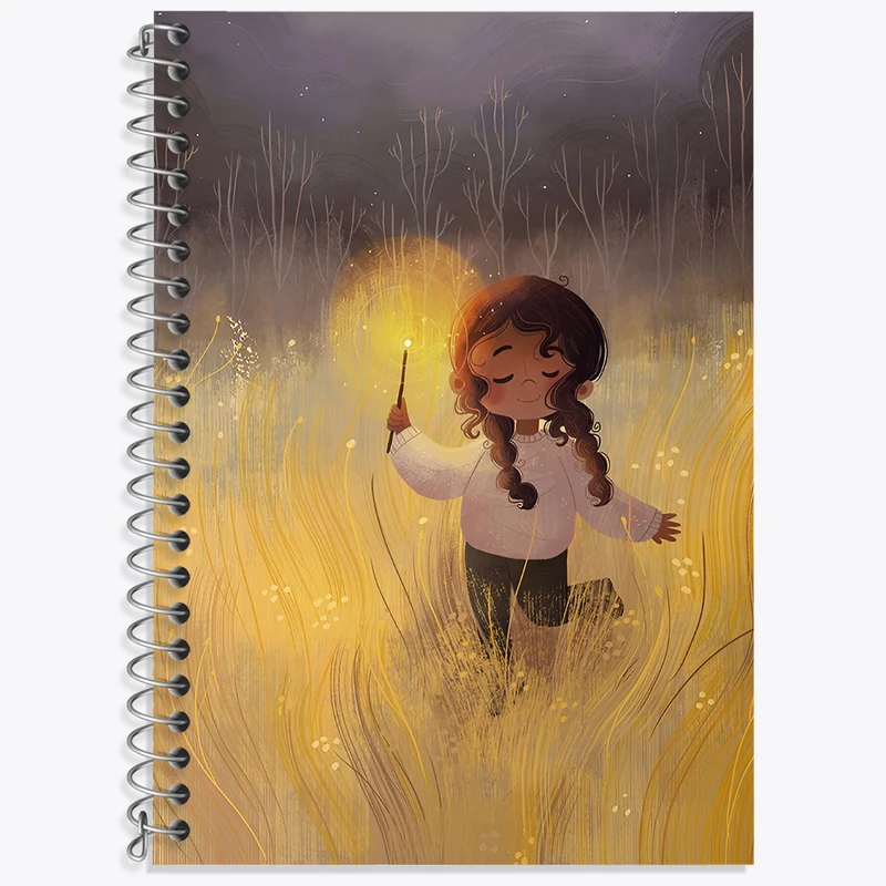 دفتر زبان 50 برگ خندالو مدل دو خط طرح دخترانه کیوت کد N7434