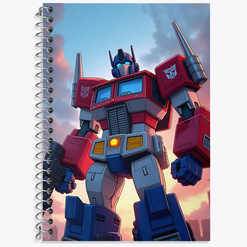 دفتر زبان 50 برگ خندالو مدل سه خط طرح فیلم ترنسفورمرز (optimus prime) کد N8022