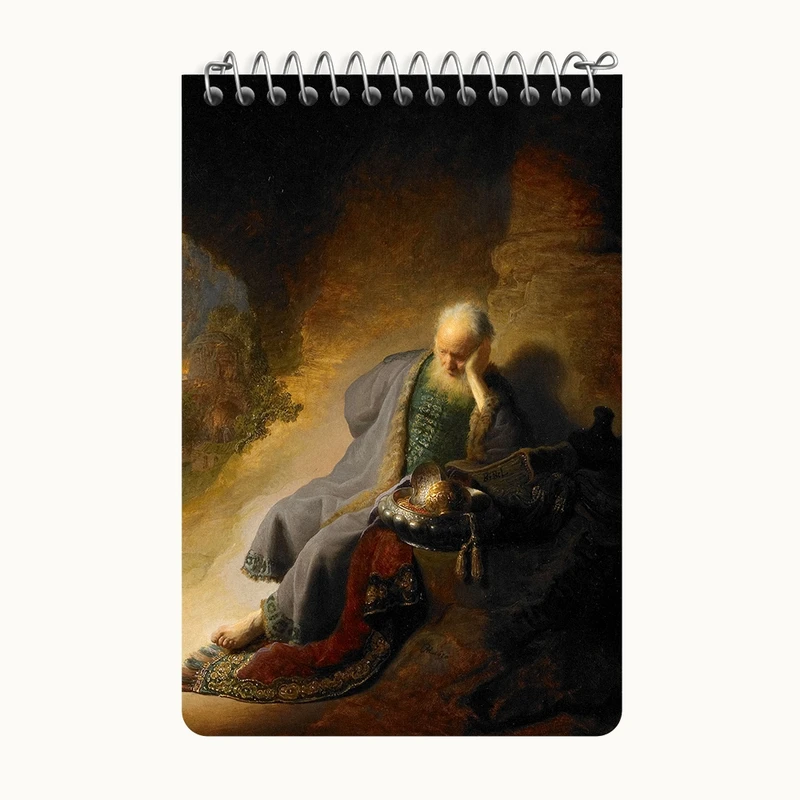 دفتر یادداشت 50 برگ خندالو طرح نقاشی سوگواری برای نابودی اورشلیم اثر رمبرانت کد F12118