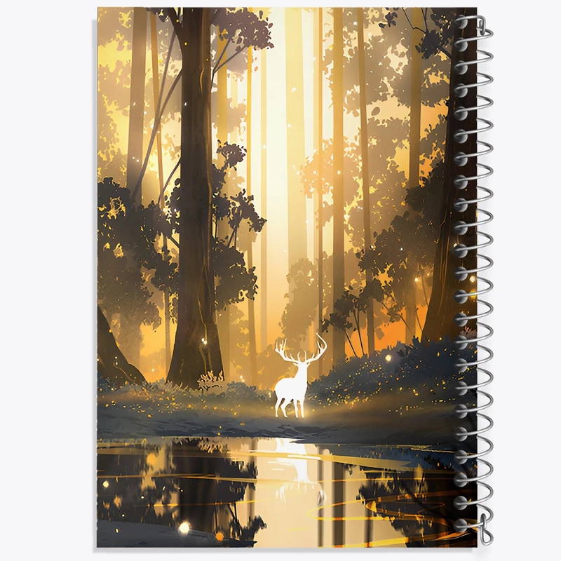 دفتر ژورنال نویسی 50 برگ خندالو مدل نقطه ای طرح منظره جنگل کد F9516