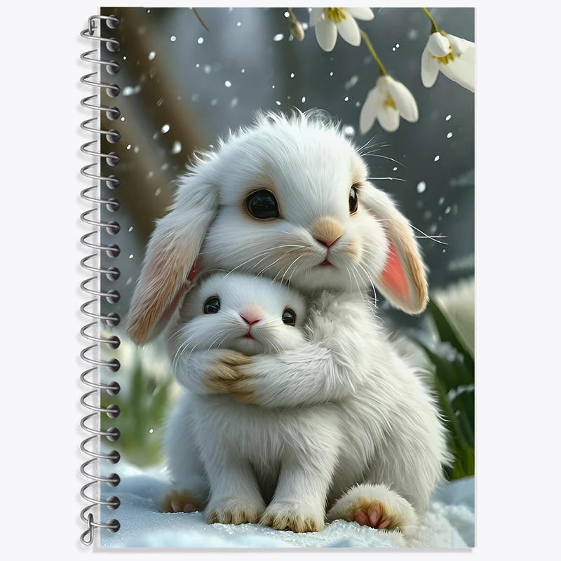 دفتر زبان 50 برگ خندالو مدل سه خط طرح خرگوش های بازیگوش کد F12782