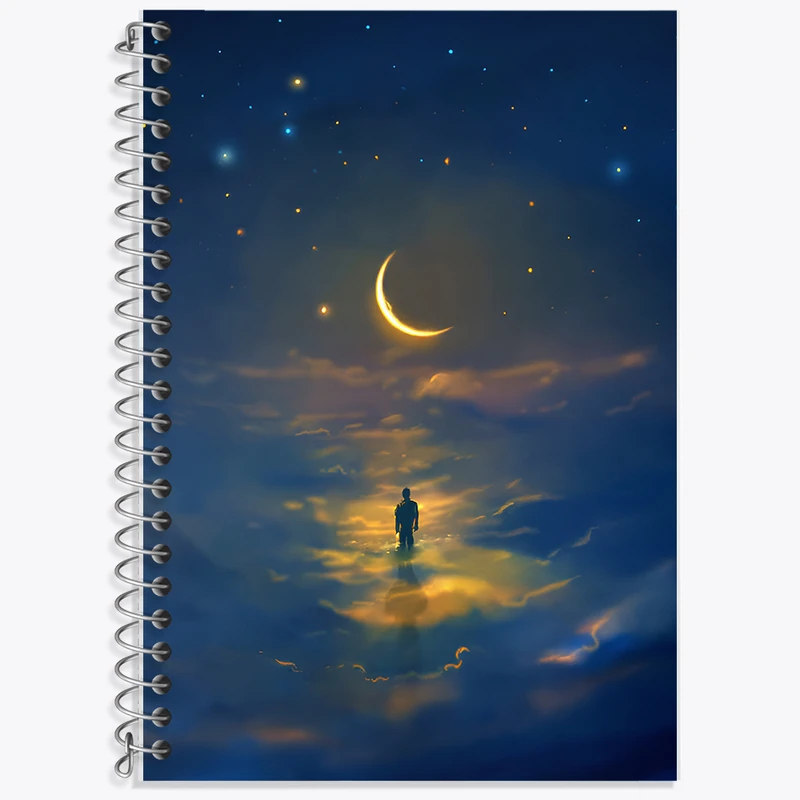 دفتر نت موسیقی 50 برگ خندالو طرح ماه و آدم کد F12531