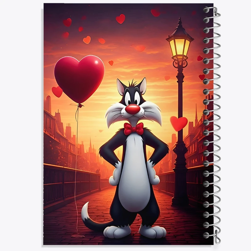 دفتر ژورنال نویسی 50 برگ خندالو مدل نقطه ای طرح سیلوستر (Sylvester) کد F11755