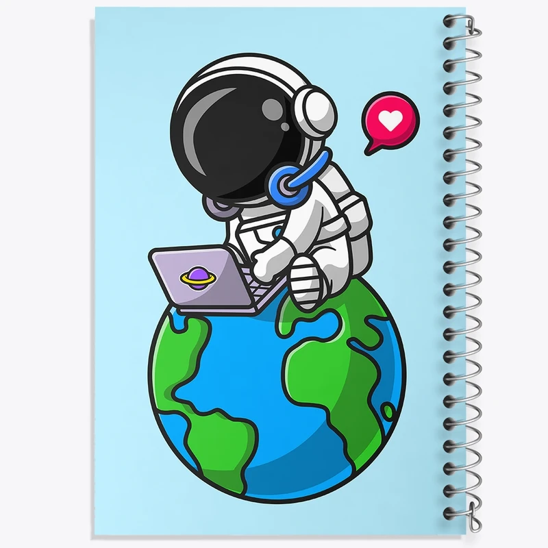 دفتر طراحی 50 برگ خندالو طرح فضانورد کد 25101