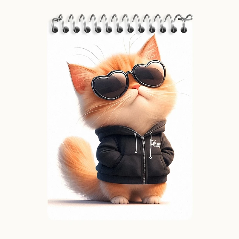 دفتر یادداشت 50 برگ خندالو طرح گربه کیوت کد N4516