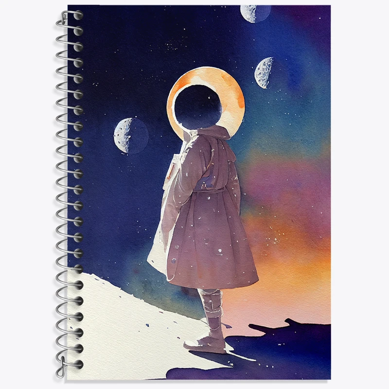 دفتر زبان 50 برگ خندالو مدل دو خط طرح فضایی کد N7995