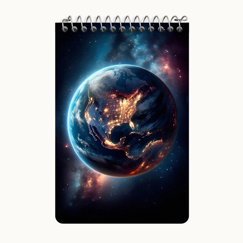 دفتر یادداشت 50 برگ خندالو طرح کره زمین کد F7888