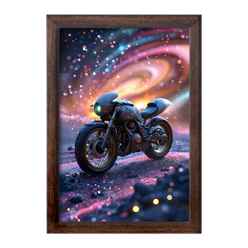تابلو خندالو طرح موتور و کهکشان کد F11523
