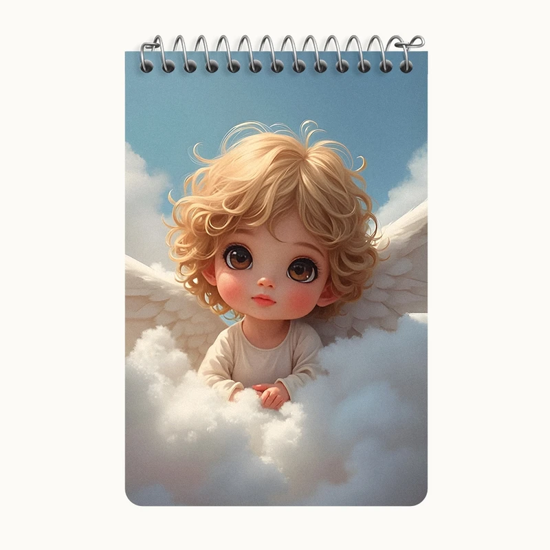 دفتر یادداشت 50 برگ خندالو طرح فرشته ی کیوت کد F12045