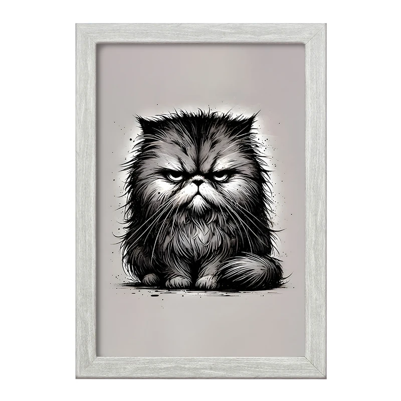 تابلو خندالو طرح گربه عصبانی کد F11836