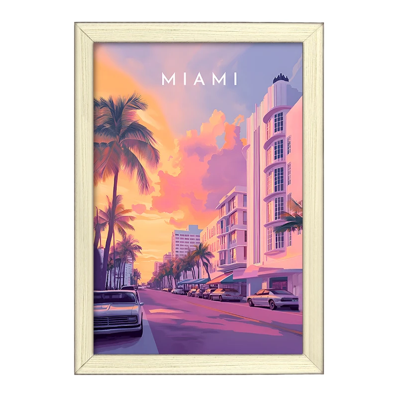 تابلو خندالو طرح میامی (Miami) کد F12896
