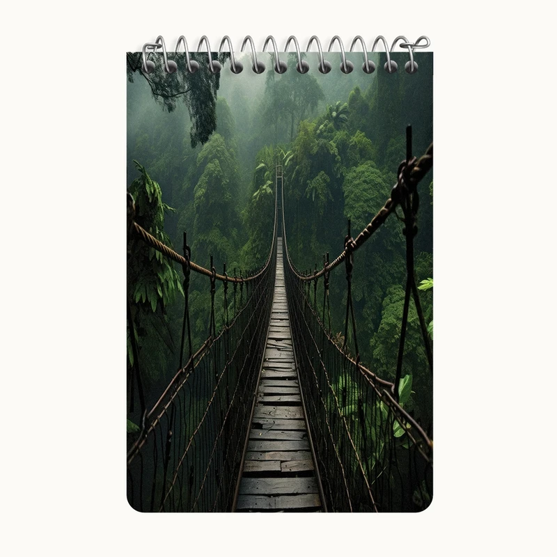 دفتر یادداشت 50 برگ خندالو طرح پل معلق در جنگل کد F3554