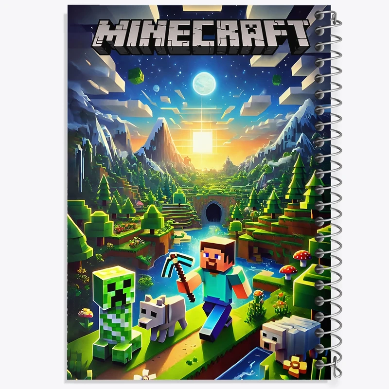 دفتر ژورنال نویسی 50 برگ خندالو مدل نقطه ای طرح ماینکرافت (Minecraft) کد F12061