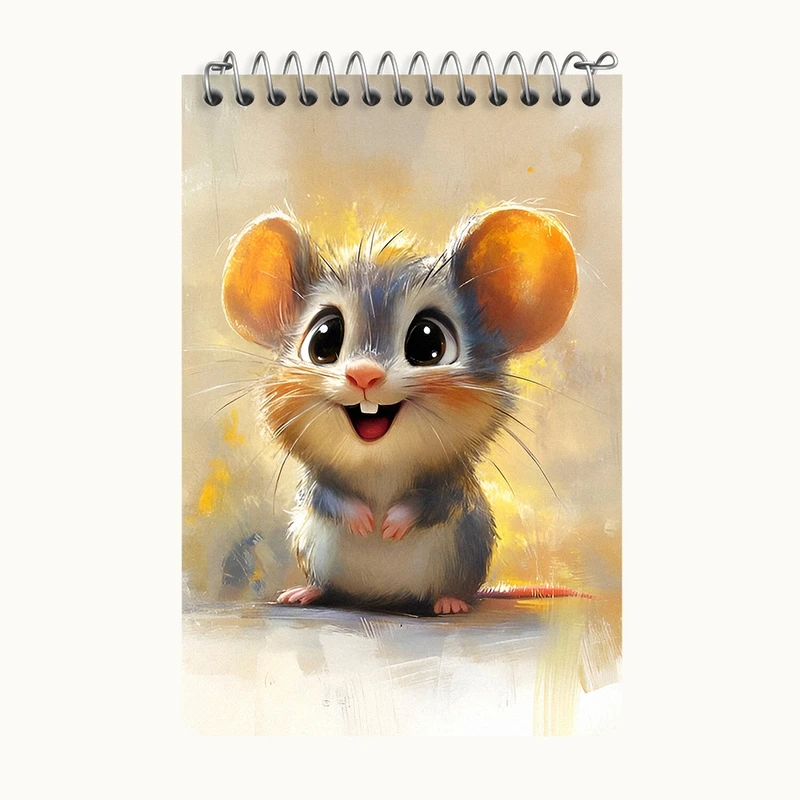 دفتر یادداشت 50 برگ خندالو طرح موش کیوت کد F6619