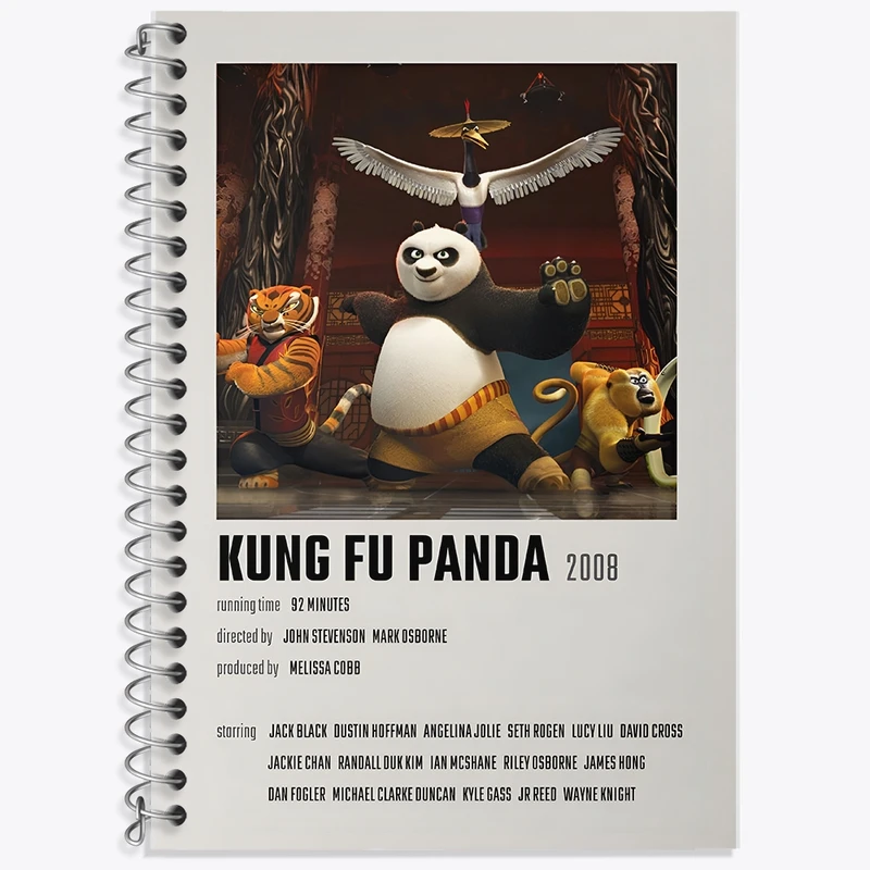 دفتر زبان 50 برگ خندالو مدل سه خط طرح پاندا کونگ فو کار کد F13382