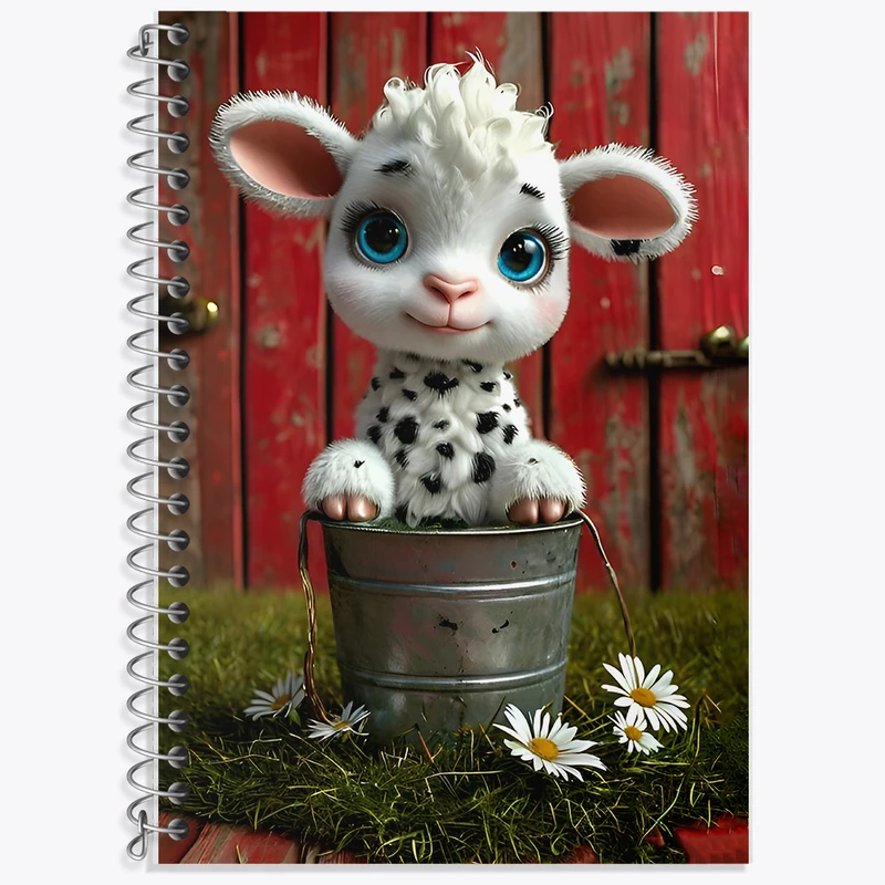 دفتر زبان دوخط 50 برگ خندالو طرح گوسفند کیوت کد F12801