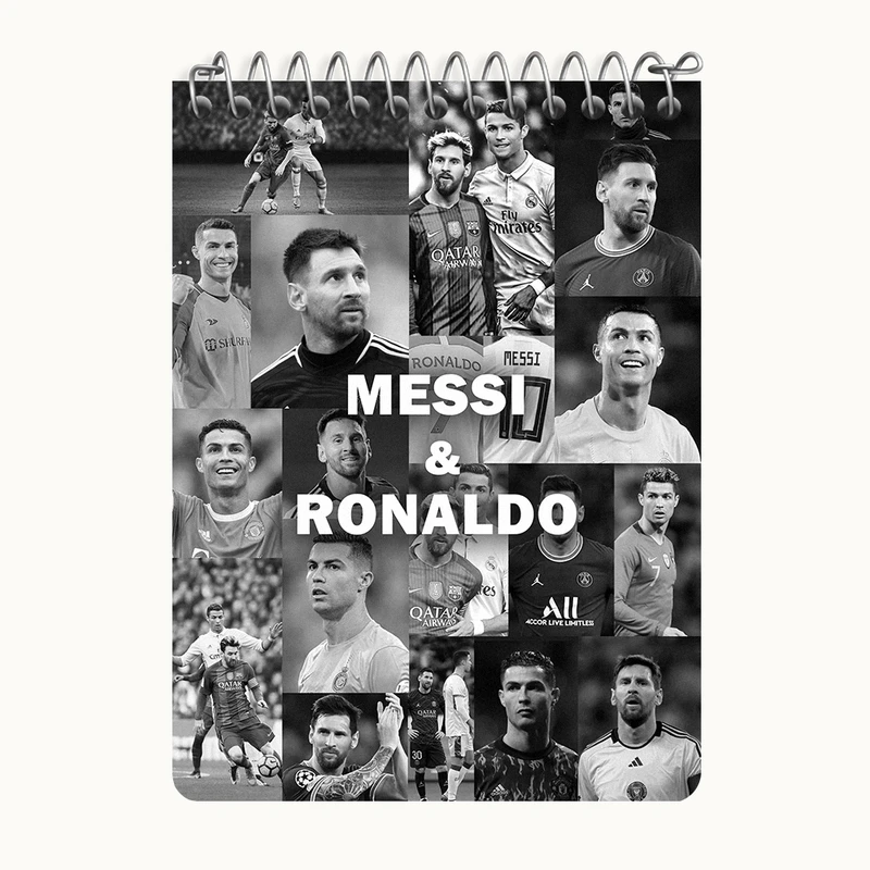 دفتر یادداشت 50 برگ خندالو طرح مسی و رونالدو (Messi and Ronaldo) کد N9178
