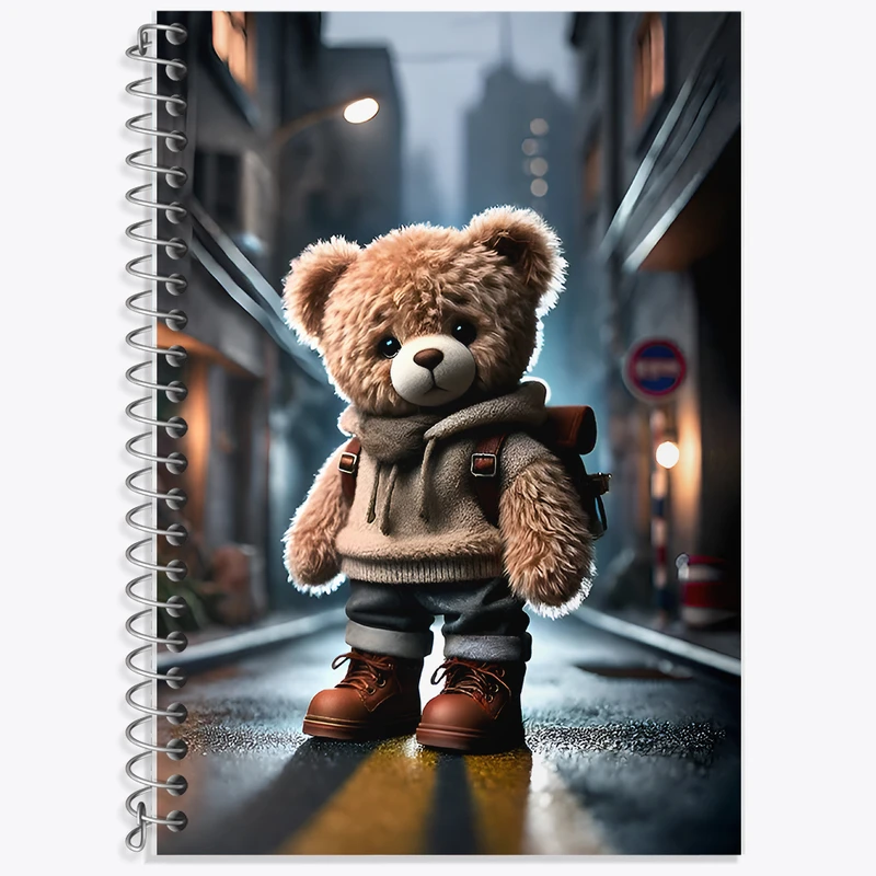 دفتر زبان 50 برگ خندالو مدل دو خط طرح خرس بامزه کد F11530