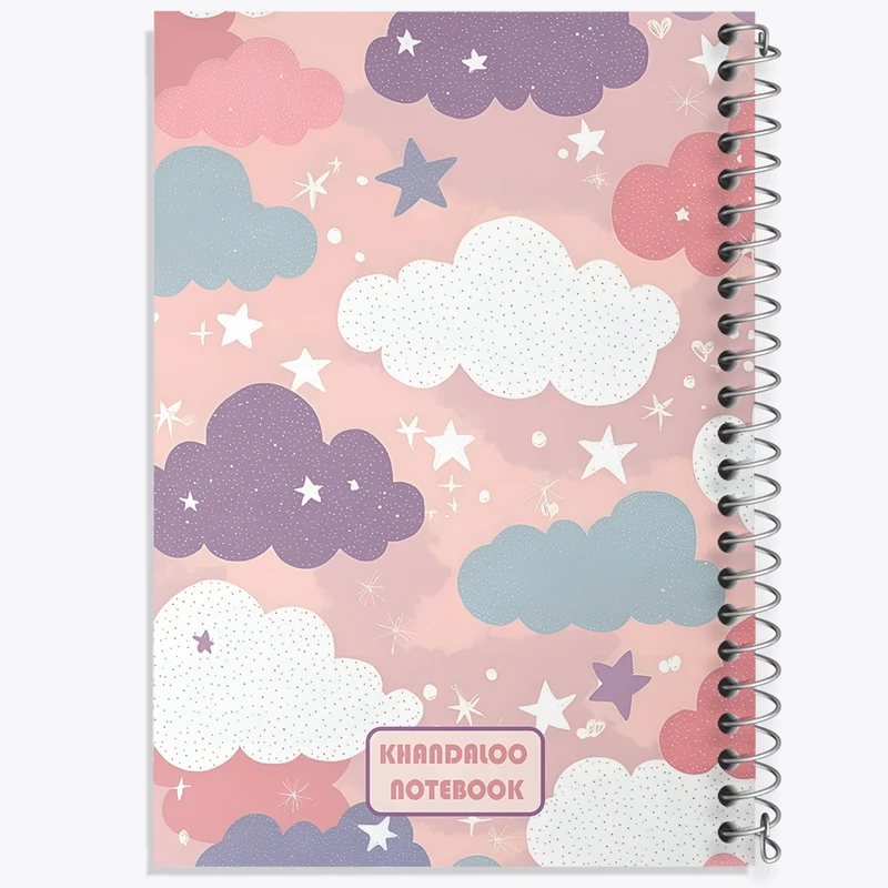 دفتر مشق 50 برگ خندالو طرح پترن ابر کد N7325