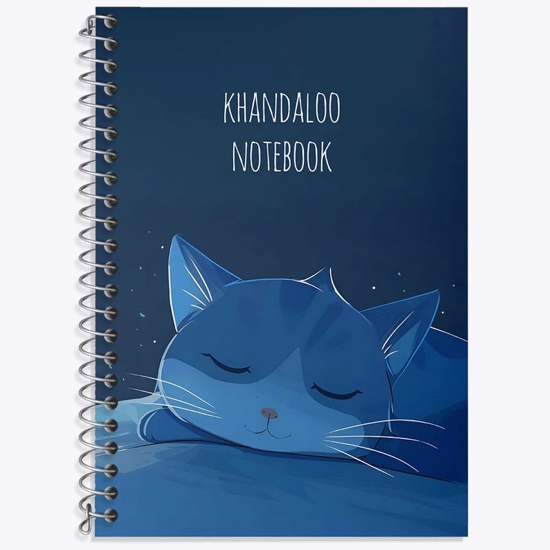 دفتر زبان 50 برگ خندالو مدل دو خط طرح گربه خوابالو کد N8166