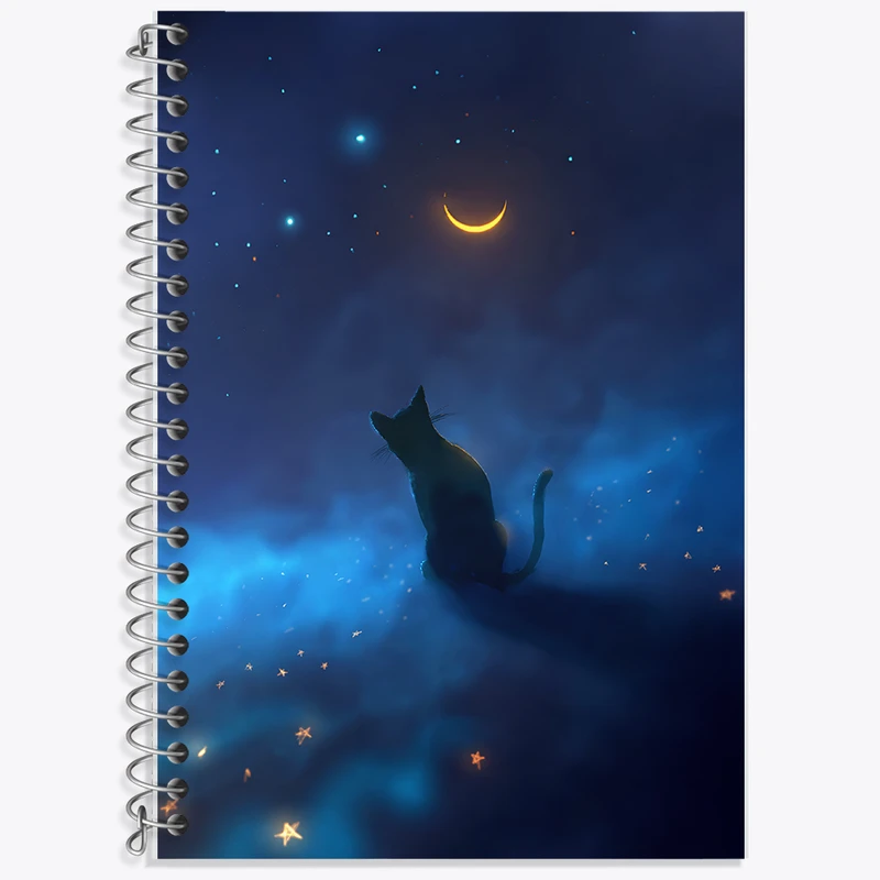 دفتر نت موسیقی 50 برگ خندالو طرح گربه و ماه کد F12557