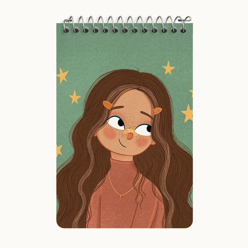 دفتر یادداشت 50 برگ خندالو طرح دختر خجالتی کد F10953