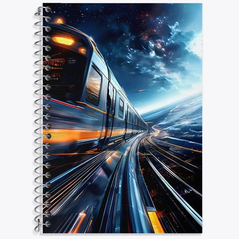 دفتر زبان 50 برگ خندالو مدل سه خط طرح قطار کد F11517