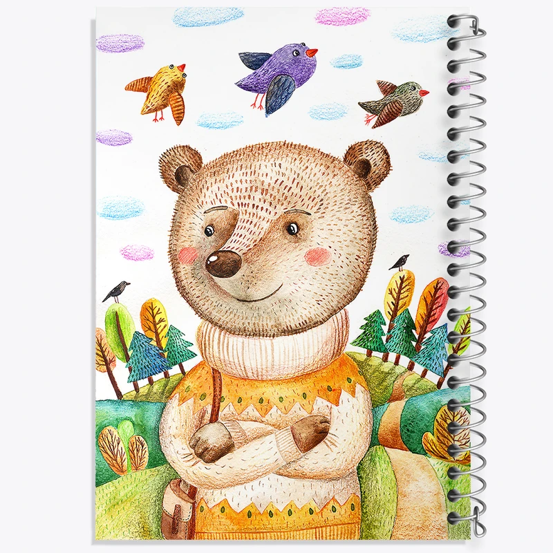 دفتر طراحی 50 برگ خندالو طرح خرس  کد 5013