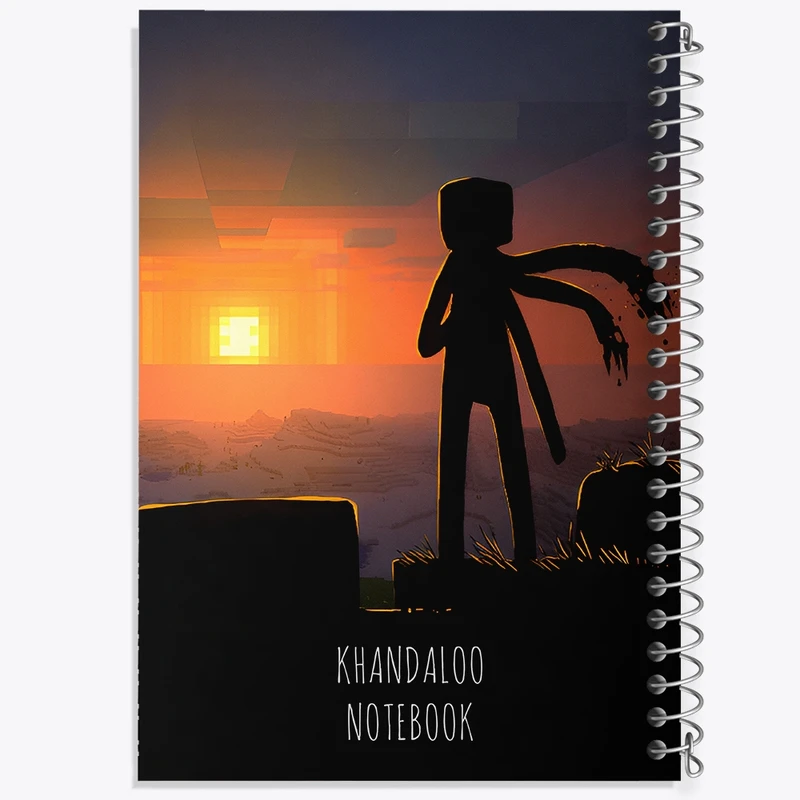 دفتر ژورنال نویسی 50 برگ خندالو مدل نقطه ای طرح بازی ماینکرافت (Minecraft) کد N8717