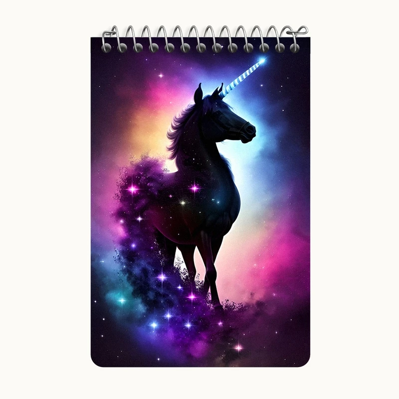 دفتر یادداشت 50 برگ خندالو طرح اسب تک شاخ کد F6000