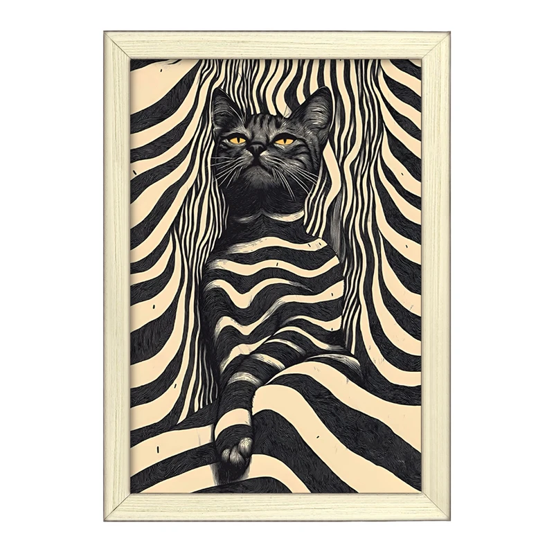 تابلو خندالو طرح گربه سیاه کد F10849