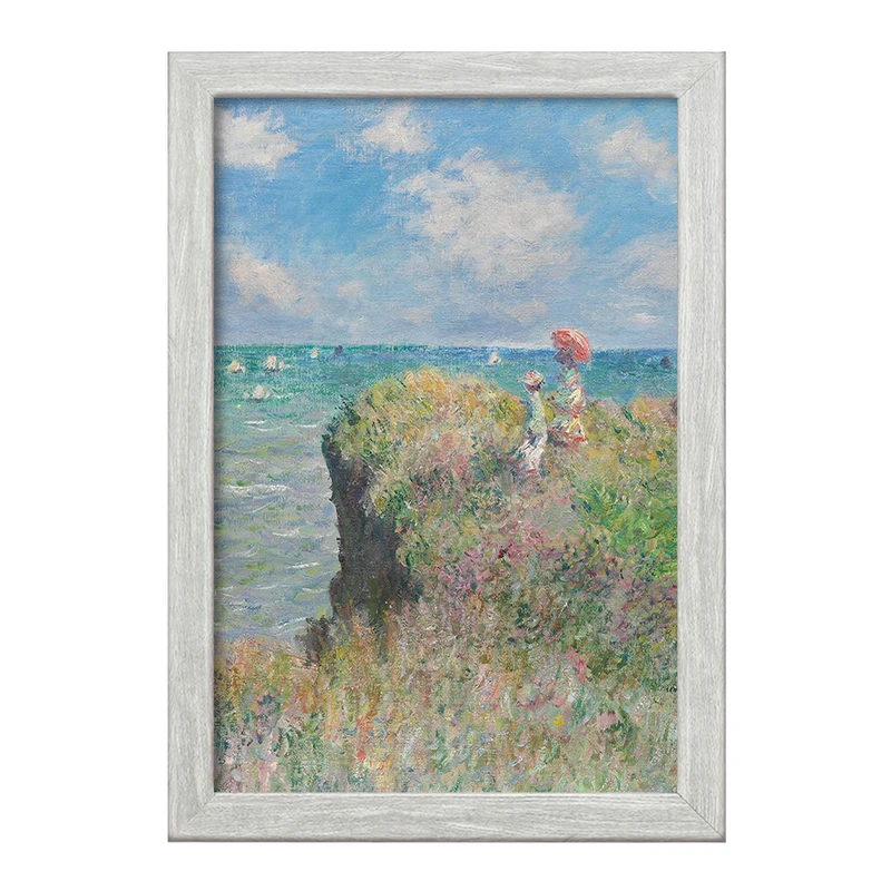 تابلو خندالو طرح گردش بر روی صخره‌های پورویل کلود مونه کد 36844