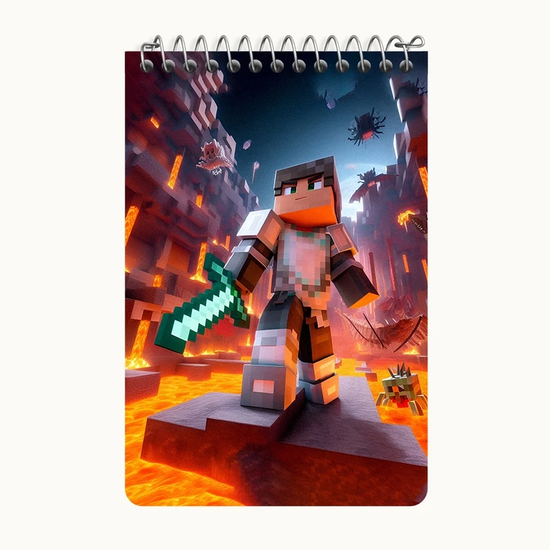 دفتر یادداشت 50 برگ خندالو طرح ماینکرافت (Minecraft) کد F3539