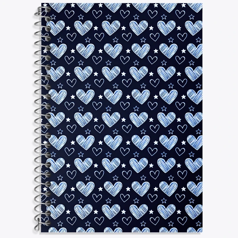 دفتر زبان 50 برگ خندالو مدل سه خط طرح پترن قلبی کد N6066