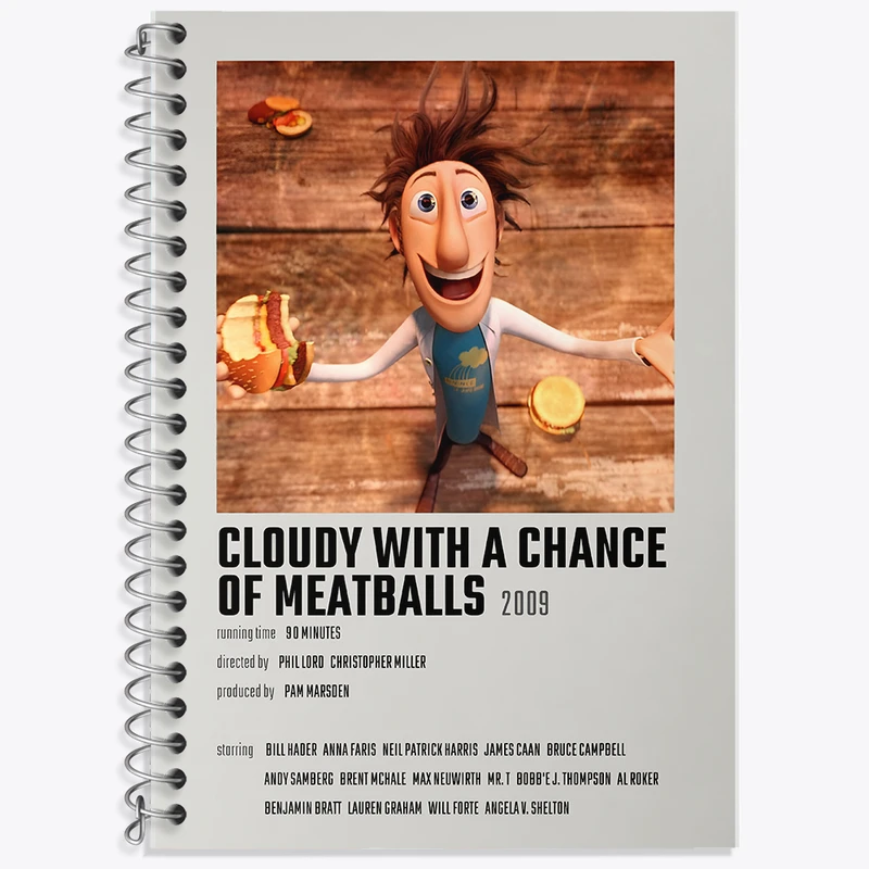 دفتر زبان 50 برگ خندالو مدل دو خط طرح ابری با احتمال بارش کوفته ‌قلقلی کد F13105