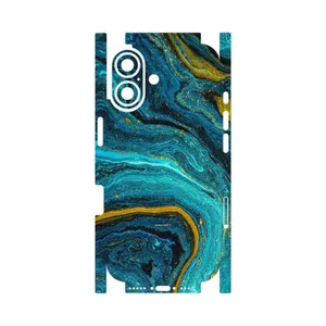 MAHOOT Turquoise marblewith golden streaks-FullSkin Cover Sticker for Apple iPhone 17
