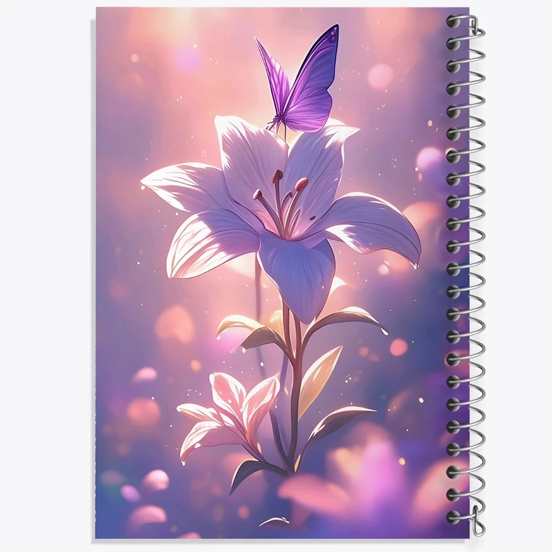 دفتر شطرنجی 50 برگ خندالو طرح گل لیلیوم کد F10606