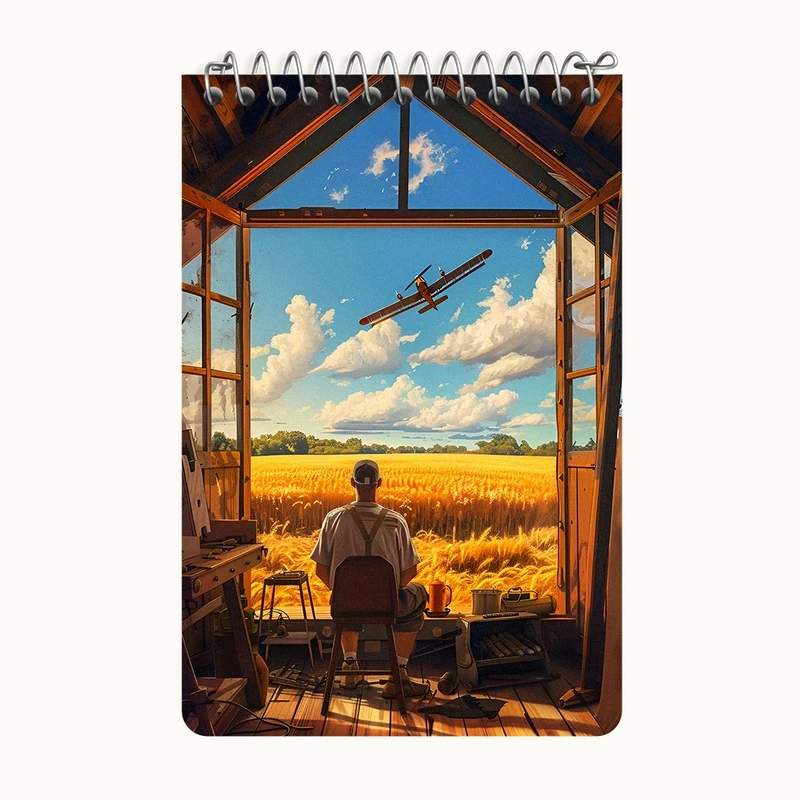 دفتر یادداشت 50 برگ خندالو طرح پرواز در مزرعه کد F4599