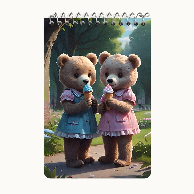 دفتر یادداشت 50 برگ خندالو طرح خرس های کیوت کد F8545