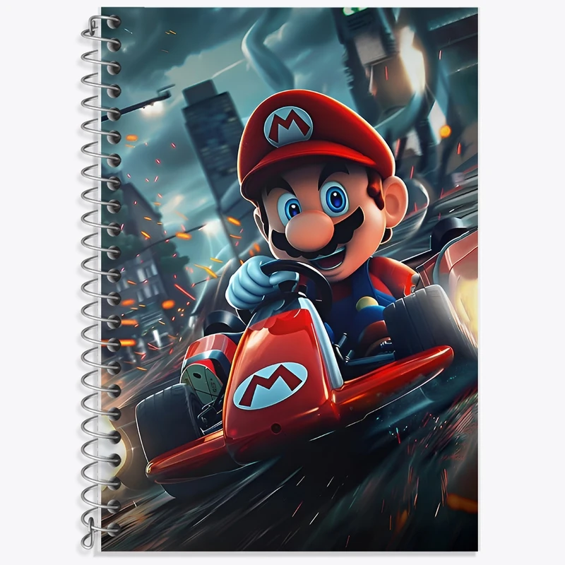 دفتر زبان 50 برگ خندالو مدل سه خط طرح سوپر ماریو (Super Mario) کد F12016