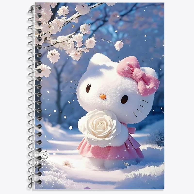 دفتر زبان 50 برگ خندالو مدل سه خط طرح هلو کیتی کد F10307