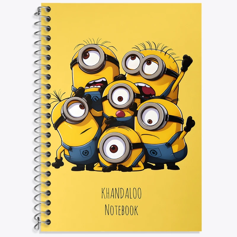 دفتر زبان 50 برگ خندالو مدل سه خط طرح مینیون ها (Minions) کد N8938